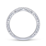Gabriel & Co. WB14446R4W44JJ – Vintage Inspired 14K White Gold Diamond Wedding Band (0.23CTW)