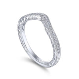 Gabriel & Co. WB14446R4W44JJ – Vintage Inspired 14K White Gold Diamond Wedding Band (0.23CTW)
