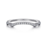 Gabriel & Co. WB7543W44JJ – 14K White Gold Contemporary Curved Diamond Wedding Band