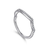 Gabriel & Co. WB7543W44JJ – 14K White Gold Contemporary Curved Diamond Wedding Band