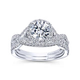 Gabriel & Co. WB7543W44JJ – 14K White Gold Contemporary Curved Diamond Wedding Band