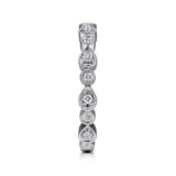 White Gold Pear and Round Station Stackable Diamond Ring