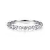 Gabriel & Co. LR51935W45JJ – 14K White Gold Single Prong Diamond Stackable Band (0.50 ct)