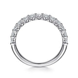 Gabriel & Co. LR51935W45JJ – 14K White Gold Single Prong Diamond Stackable Band (0.50 ct)