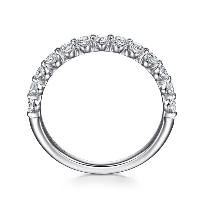 Gabriel & Co. LR51935W45JJ – 14K White Gold Single Prong Diamond Stackable Band (0.50 ct)