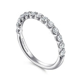 Gabriel & Co. LR51935W45JJ – 14K White Gold Single Prong Diamond Stackable Band (0.50 ct)