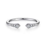 Gabriel & Co. LR51284W45JJ – 14K White Gold Split Diamond Stackable Ring (0.10 ct)