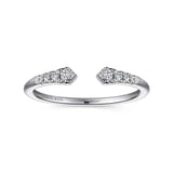 Gabriel & Co. LR51284W45JJ – 14K White Gold Split Diamond Stackable Ring (0.10 ct)