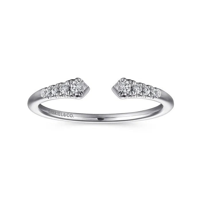 Gabriel & Co. LR51284W45JJ – 14K White Gold Split Diamond Stackable Ring (0.10 ct)