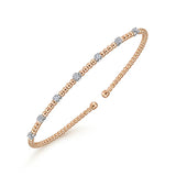 Gabriel & Co. BG4436-62T45JJ – 14K White & Rose Gold Bujukan Diamond Cuff Bracelet
