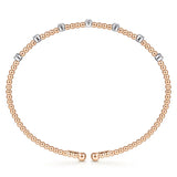 Gabriel & Co. BG4436-62T45JJ – 14K White & Rose Gold Bujukan Diamond Cuff Bracelet