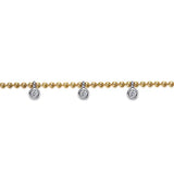 Gabriel & Co. TB5005M4JWS – 14K White & Yellow Gold Bujukan White Sapphire Droplet Bar Bracelet