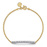 Gabriel & Co. TB5004M4JWS – 14K White & Yellow Gold Bujukan White Sapphire Bar Bracelet