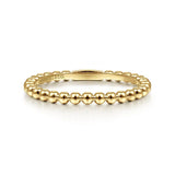 Gabriel & Co. LR51172Y4JJJ – 14K Yellow Gold Bujukan Beaded Stackable Ring