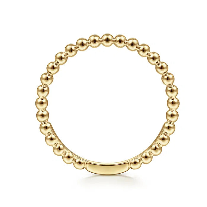 Gabriel & Co. LR51172Y4JJJ – 14K Yellow Gold Bujukan Beaded Stackable Ring