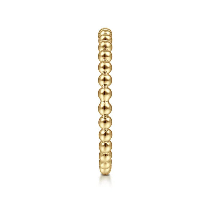 Gabriel & Co. LR51172Y4JJJ – 14K Yellow Gold Bujukan Beaded Stackable Ring