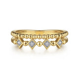 Gabriel & Co. LR52233Y45JJ – 14K Yellow Gold Bujukan Diamond Stackable Ring (0.02 ct)