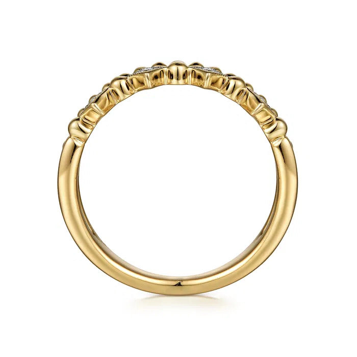 Gabriel & Co. LR52233Y45JJ – 14K Yellow Gold Bujukan Diamond Stackable Ring (0.02 ct)