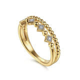 Gabriel & Co. LR52233Y45JJ – 14K Yellow Gold Bujukan Diamond Stackable Ring (0.02 ct)