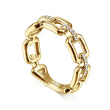 Chain Link Ring W/ Diamonds