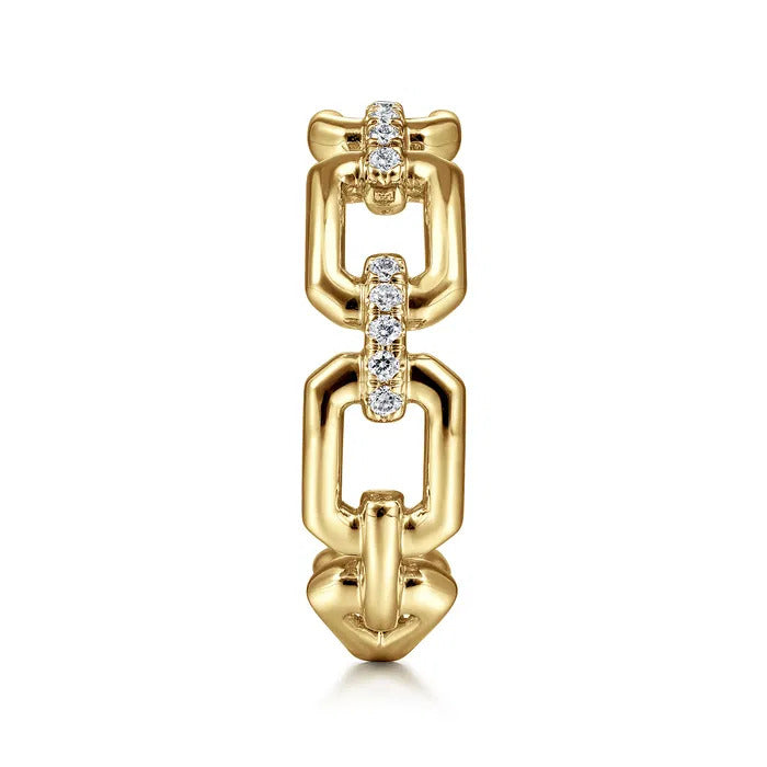 Chain Link Ring W/ Diamonds