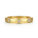 Gabriel & Co. LR52875Y45JJ – 14K Yellow Gold Diamond-Cut Stackable Ring (0.04 ct)