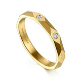 Gabriel & Co. LR52875Y45JJ – 14K Yellow Gold Diamond-Cut Stackable Ring (0.04 ct)