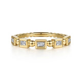 Gabriel & Co. LR52164Y43JJ – 14K Yellow Gold Geometric Diamond Stackable Ring (0.09 ct)