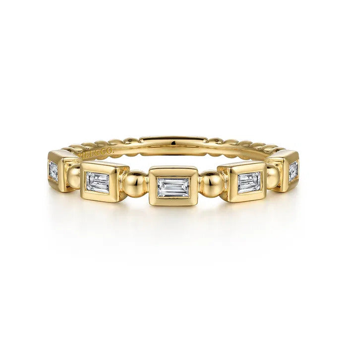 Gabriel & Co. LR52164Y43JJ – 14K Yellow Gold Geometric Diamond Stackable Ring (0.09 ct)