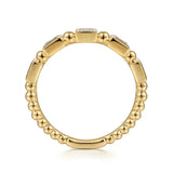 Gabriel & Co. LR52164Y43JJ – 14K Yellow Gold Geometric Diamond Stackable Ring (0.09 ct)