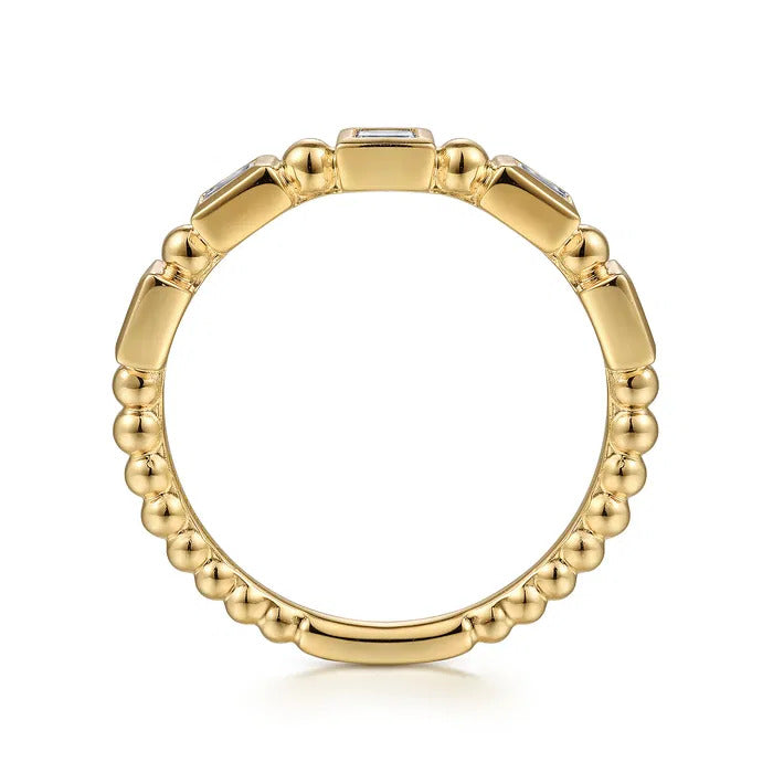 Gabriel & Co. LR52164Y43JJ – 14K Yellow Gold Geometric Diamond Stackable Ring (0.09 ct)