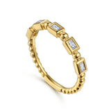 Gabriel & Co. LR52164Y43JJ – 14K Yellow Gold Geometric Diamond Stackable Ring (0.09 ct)