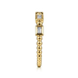 Gabriel & Co. LR52164Y43JJ – 14K Yellow Gold Geometric Diamond Stackable Ring (0.09 ct)