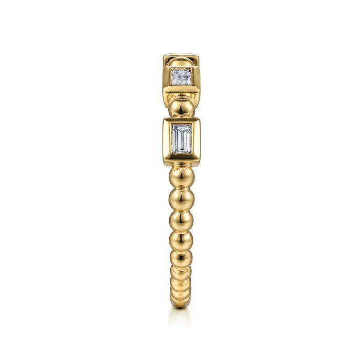 Gabriel & Co. LR52164Y43JJ – 14K Yellow Gold Geometric Diamond Stackable Ring (0.09 ct)
