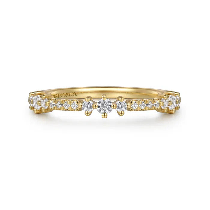Gabriel & Co. LR52554Y45JJ – 14K Yellow Gold Geometric Diamond Stackable Ring (0.15 ct)