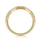 Gabriel & Co. LR52554Y45JJ – 14K Yellow Gold Geometric Diamond Stackable Ring (0.15 ct)