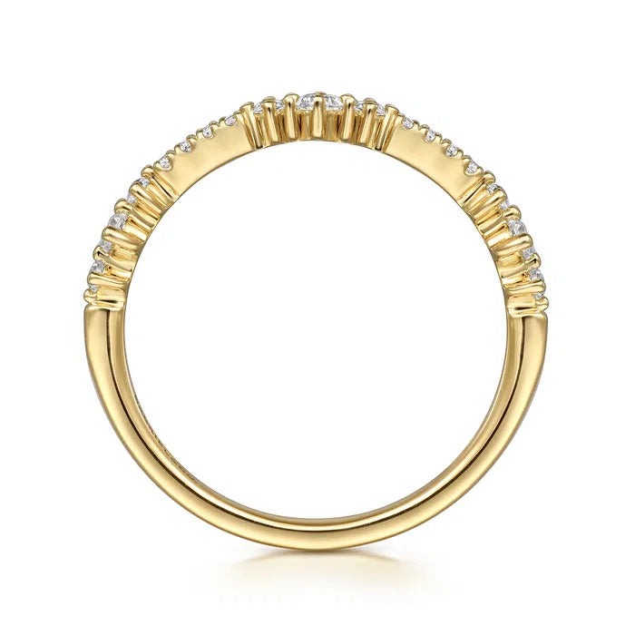 Gabriel & Co. LR52554Y45JJ – 14K Yellow Gold Geometric Diamond Stackable Ring (0.15 ct)