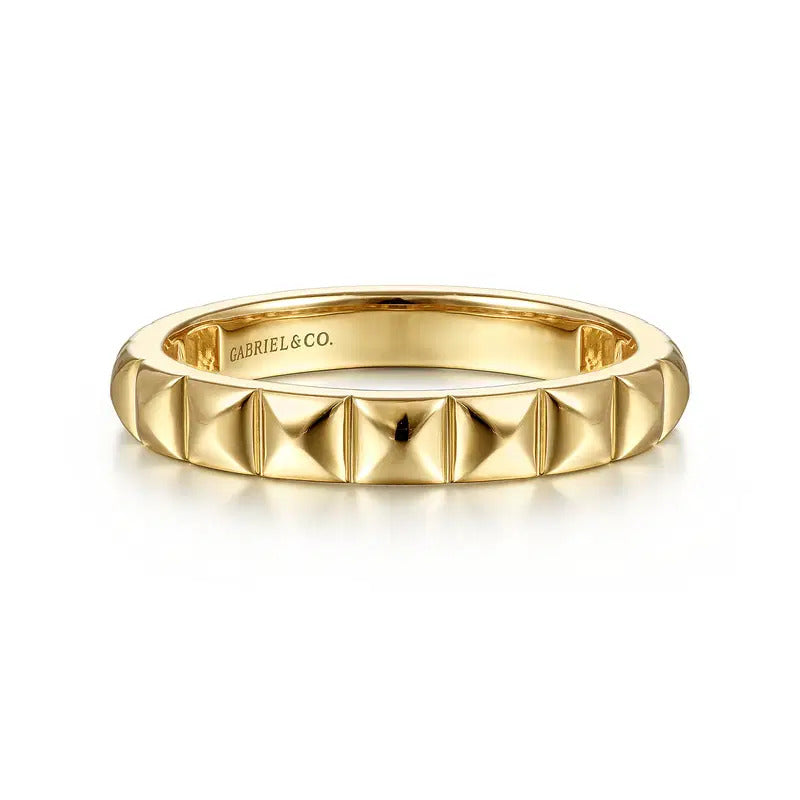 Gabriel & Co. LR51851Y4JJJ – 14K Yellow Gold Pyramid Stackable Ring