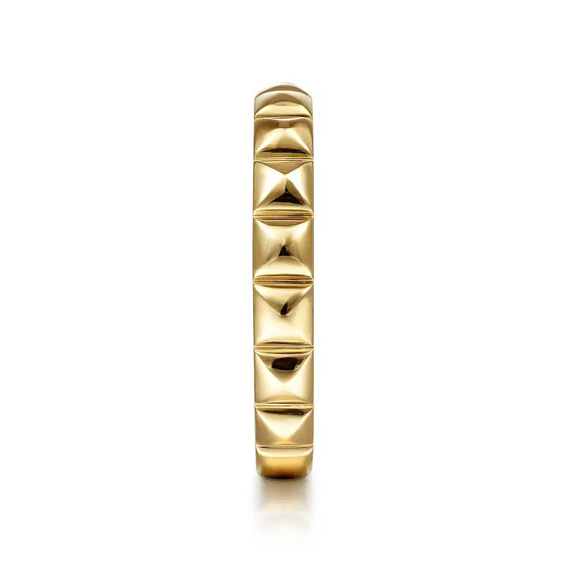 Gabriel & Co. LR51851Y4JJJ – 14K Yellow Gold Pyramid Stackable Ring