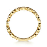 14K Yellow Gold Sideways Heart Stackable Ring
