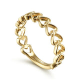 14K Yellow Gold Sideways Heart Stackable Ring