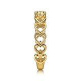 14K Yellow Gold Sideways Heart Stackable Ring