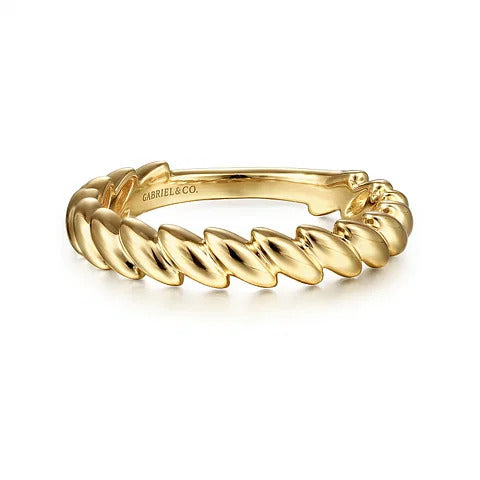 Gabriel & Co. 14K Yellow Gold Tilted Leaf Ring