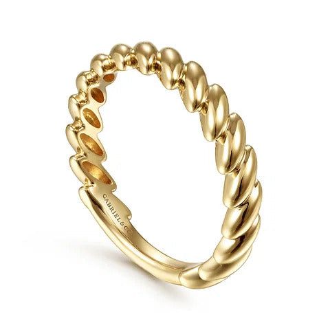 Gabriel & Co. 14K Yellow Gold Tilted Leaf Ring