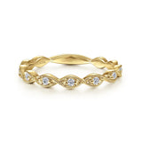 Gabriel & Co. 14K Yellow Gold Twisted Diamond Stackable Ring – LR51178Y45JJ