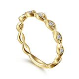 Gabriel & Co. 14K Yellow Gold Twisted Diamond Stackable Ring – LR51178Y45JJ