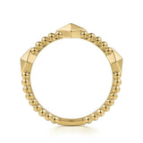 Gabriel & Co. LR52648Y4JJJ – 14K Yellow Gold Pyramid Stackable Ring (3 mm)
