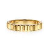 Gabriel & Co. LR52664Y4JJJ – 14K Yellow Gold Diamond-Cut Stackable Ring
