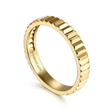 Gabriel & Co. LR52664Y4JJJ – 14K Yellow Gold Diamond-Cut Stackable Ring