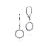 Gabriel & Co. EG13849W45JJ – 14K White Gold Open Circle Diamond Drop Earrings (0.25 ct)